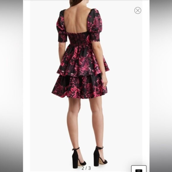 Alice + Olivia Pink and Black Floral Dress - Picture 2 of 5